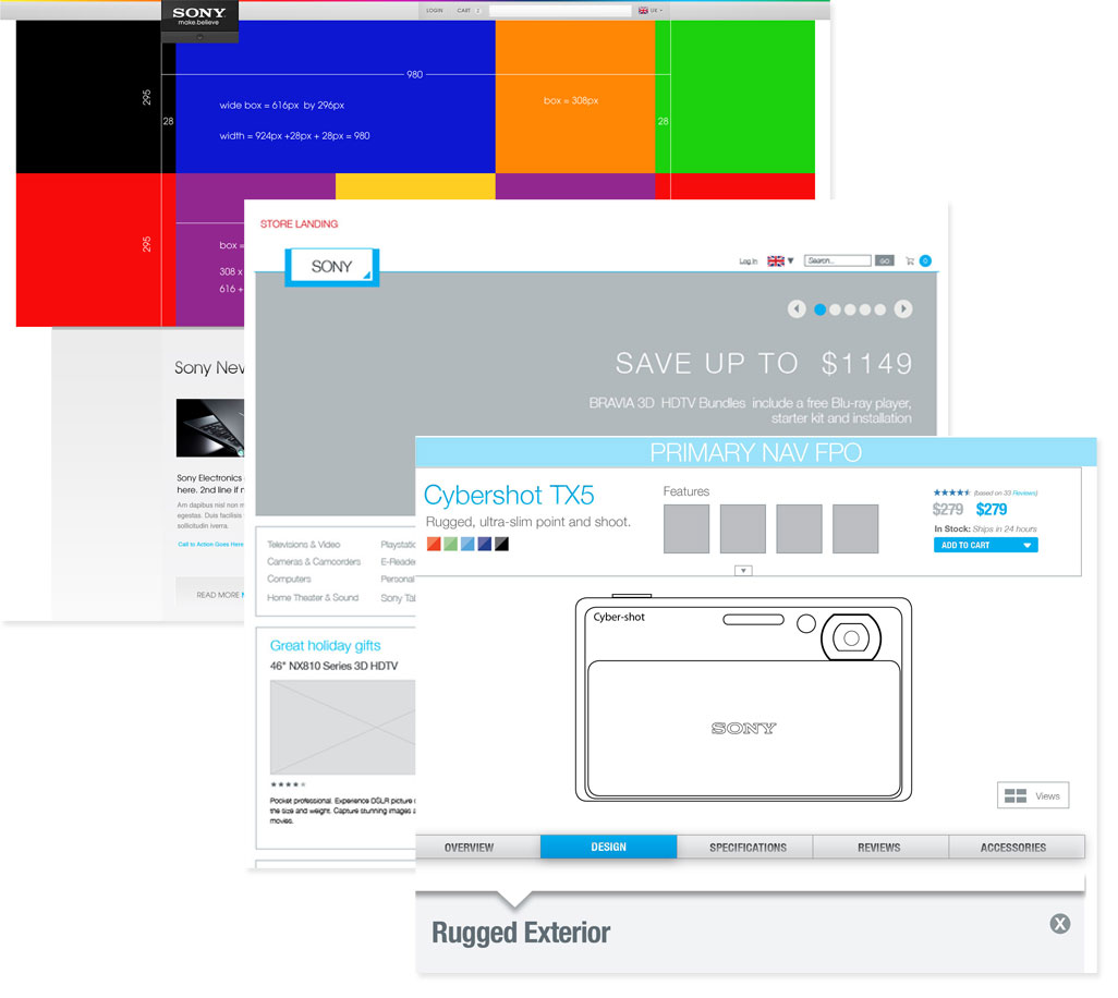 sony style wireframes